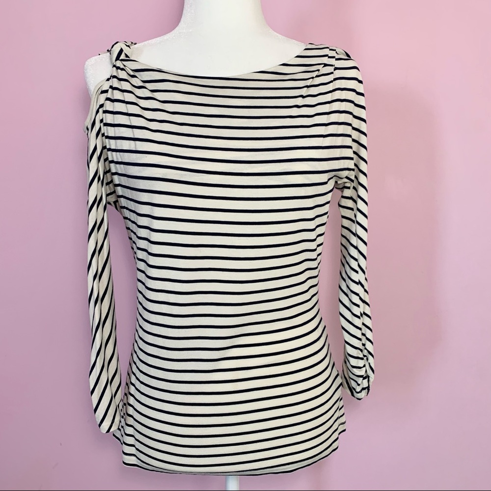Vince Camuto Striped One Shoulder Top